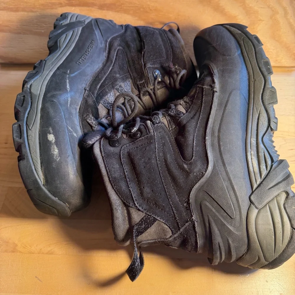 Merrell 13 Ice Jam waterproof Black winter boots hiking work Footwear